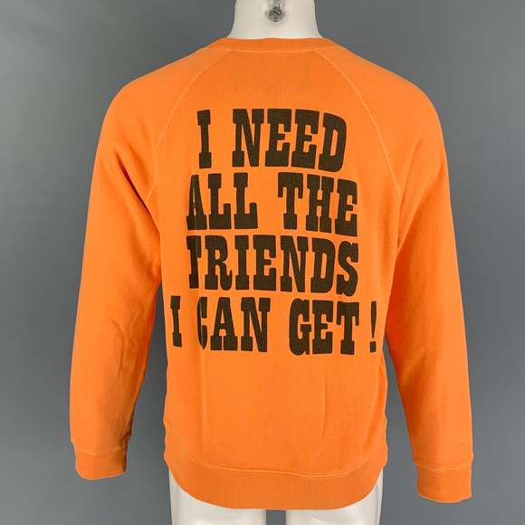 MARC JACOBS x PEANUTS Orange Black Graphic Cotton Crew-Neck Sweatshirt - Picture 2 of 5